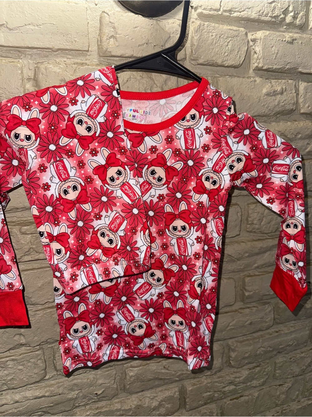 BAMBOO Red and White Cartoon Floral Kids Matching Set